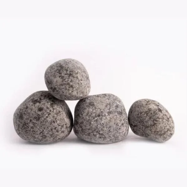 Natural Black Granite (Dotted Black) Unpolished Pebbles (2)