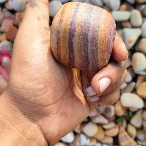 Natural Rainbow (7-Strips) Unpolished Pebbles