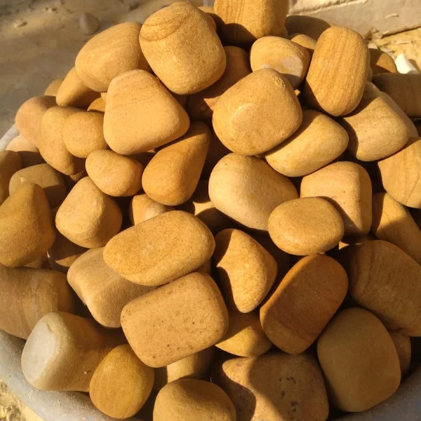 Natural Teak (Yellow-Biscuit) Unpolished Pebbles