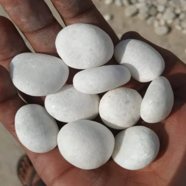 White Unpolished Pebbles (Marble) 20-40 mm