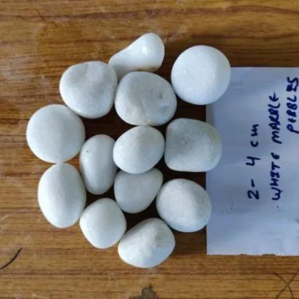 White Unpolished Pebbles (Marble) 20-40 mm