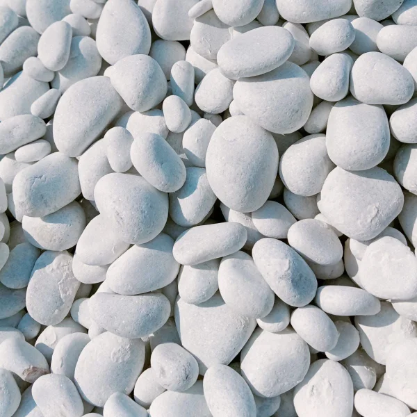 White Unpolished Pebbles (Marble) 40-60 mm