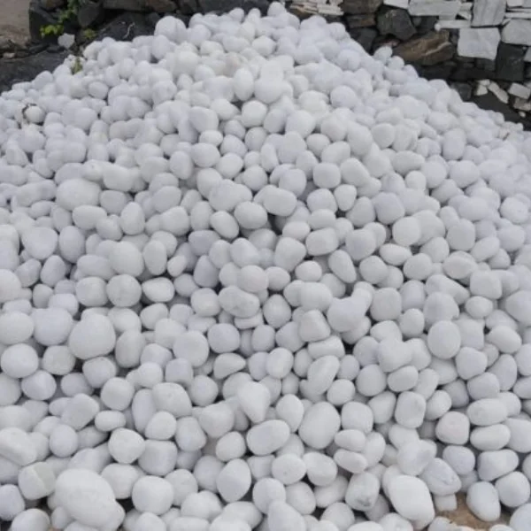 White Unpolished Pebbles (Marble) 80-120 mm
