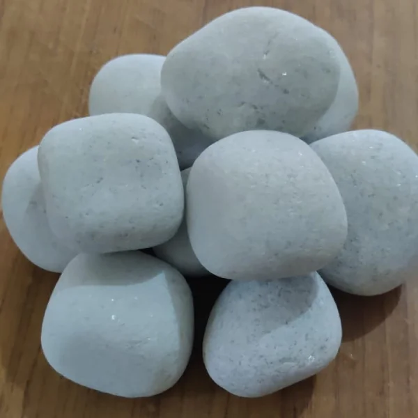 White Unpolished Pebbles (Marble) 80-120 mm
