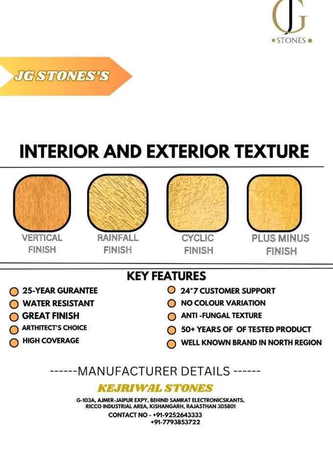 Premium Quality JG STONE’s Wall Rustic Texture
